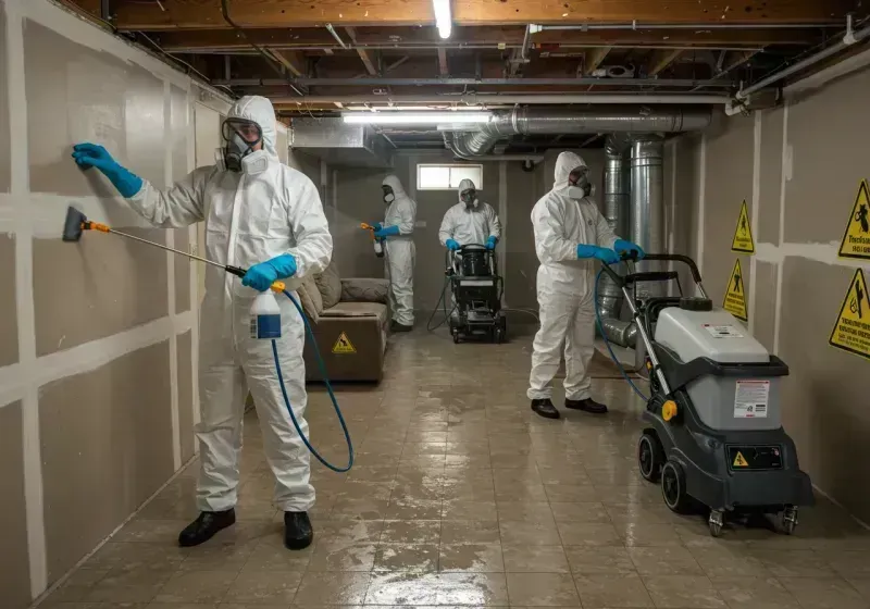 Basement Moisture Removal and Structural Drying process in Lake Dalecarlia, IN